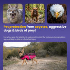 CoyoteVest SpikeVest Dog Harness | Stab-Resistant Protective Vest | Coyote Vest for Dogs | Defends Against Coyotes, Dogs, Birds of Prey | Reflective Safety, Made in USA (S-Neon Pink) - Image 4