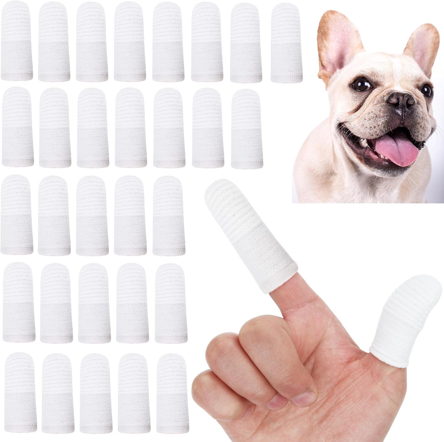PenVinoo dog and cat two-finger toothbrush set front view