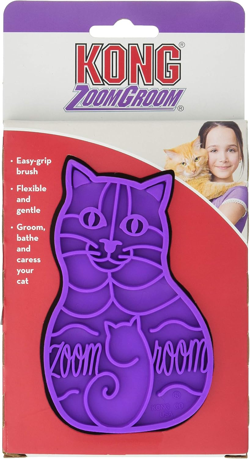 Kong cat massager brush packaging and product layout