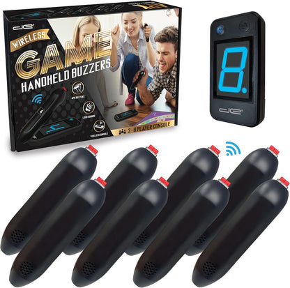 Digital Energy wireless 8 player handheld game buzzer system front view