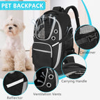 Black premium dog carrying backpack with head out design for small puppies