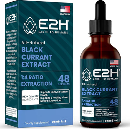 E2H Natural Black Currant Seed Extract liquid supplement front view