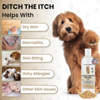 Side view of We Love Doodles 16 fluid ounce dog shampoo bottle