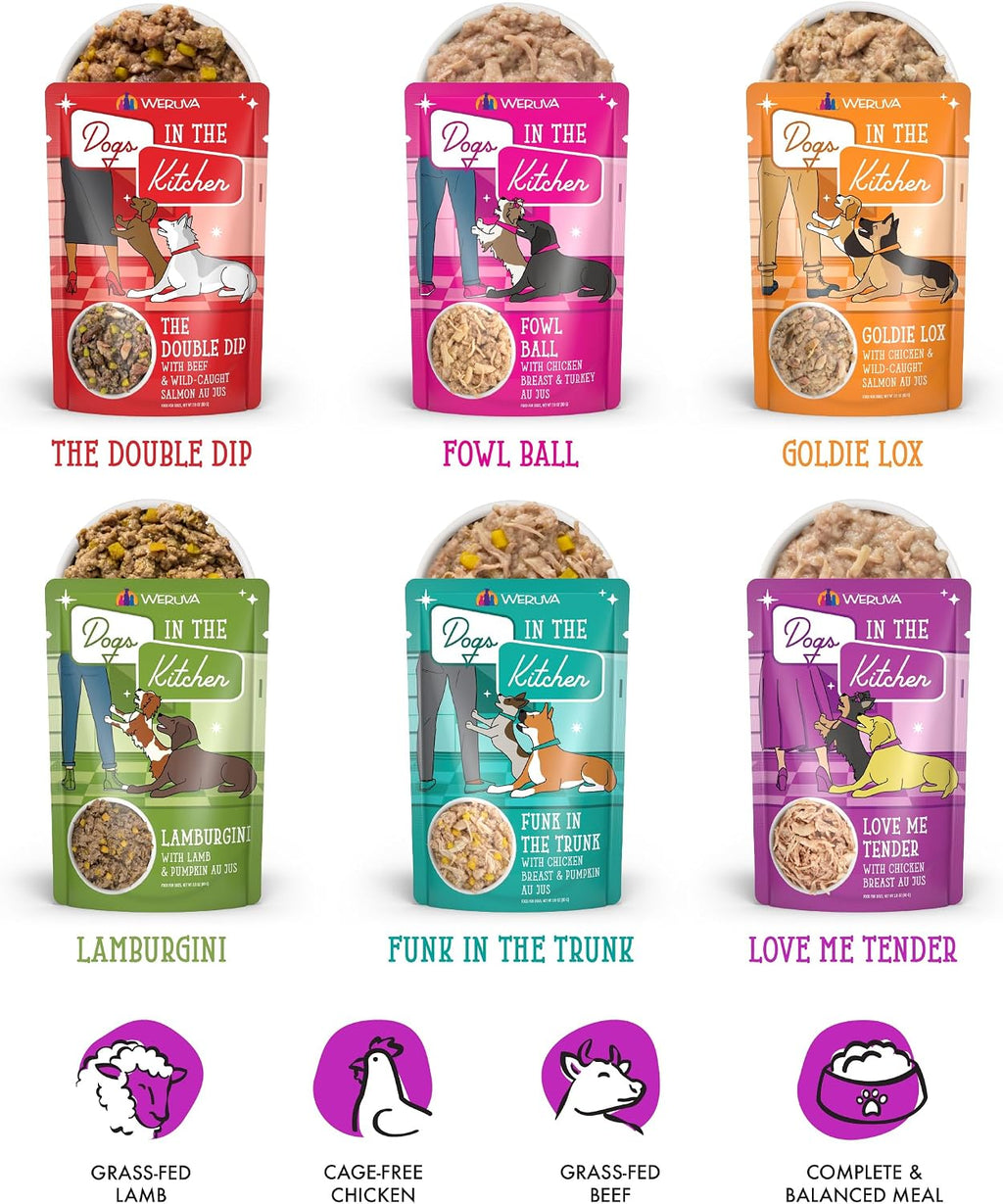 Weruva Dogs in the Kitchen branding on 2.8 Ounce packaging