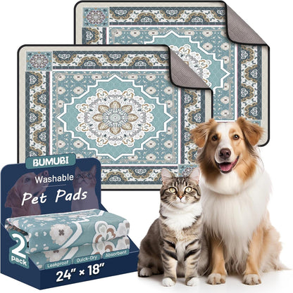 Washable Pee Pads for Dogs,Super Absorbent Reusable Puppy Training Pads, Leak-Proof & Non-Slip,for Potty Training,Whelping,Crate & Playpen24x36in(Pack of 2), Grayish Blue - Image 9