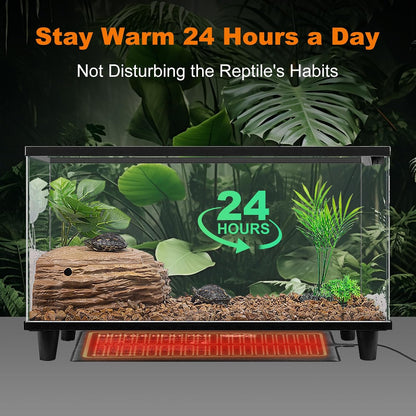 LUCKY HERP 24W reptile heating pad with one point forty meter power cable layout