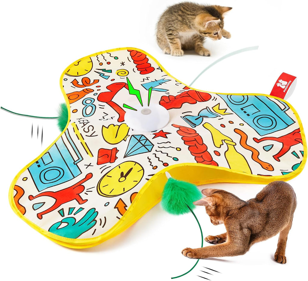 Imported squeaking mouse sound cat simulator toy packaging contents layout.