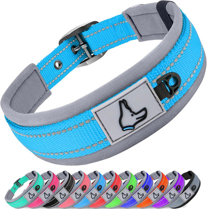 Joytale Dog Collar for Large Dogs, Neoprene Padded and Adjustable, Reflective Wide Heavy Duty Pet Collars with Durable Metal Belt Buckle for Walking, Hotpink, L - Image 10