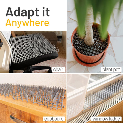 Top view of modular cat spike mat system