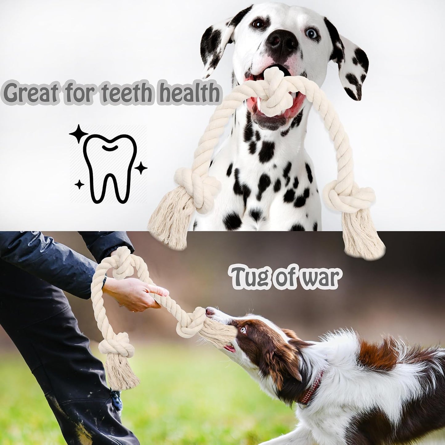 Barida washable unpainted pure cotton dental flossing dog rope accessory