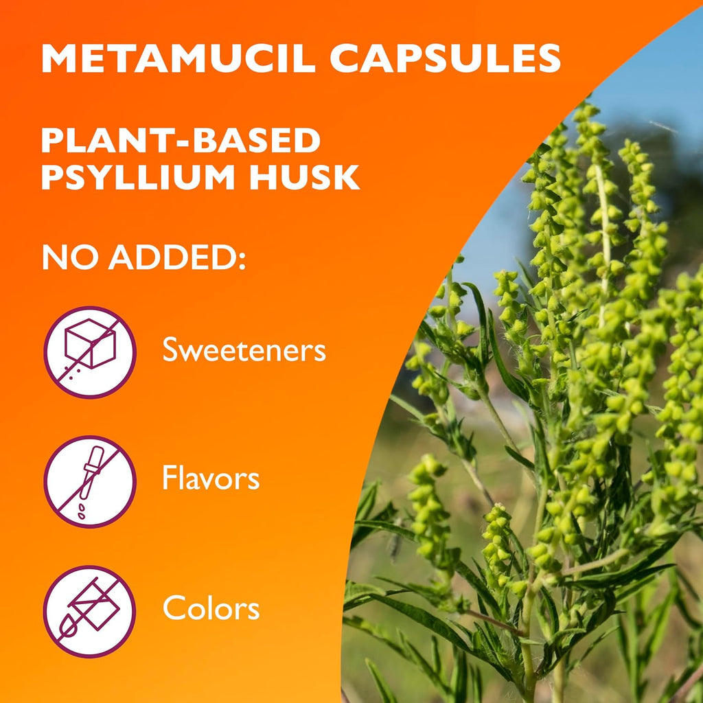 Metamucil, Psyllium Husk GLP-1 Friendly Fiber Capsules, 300 Capsules, 3-in-1 Fiber Supplement, Daily Psyllium Husk Fiber Capsules Help Support Digestive Health by Promoting Regularity* - Image 5