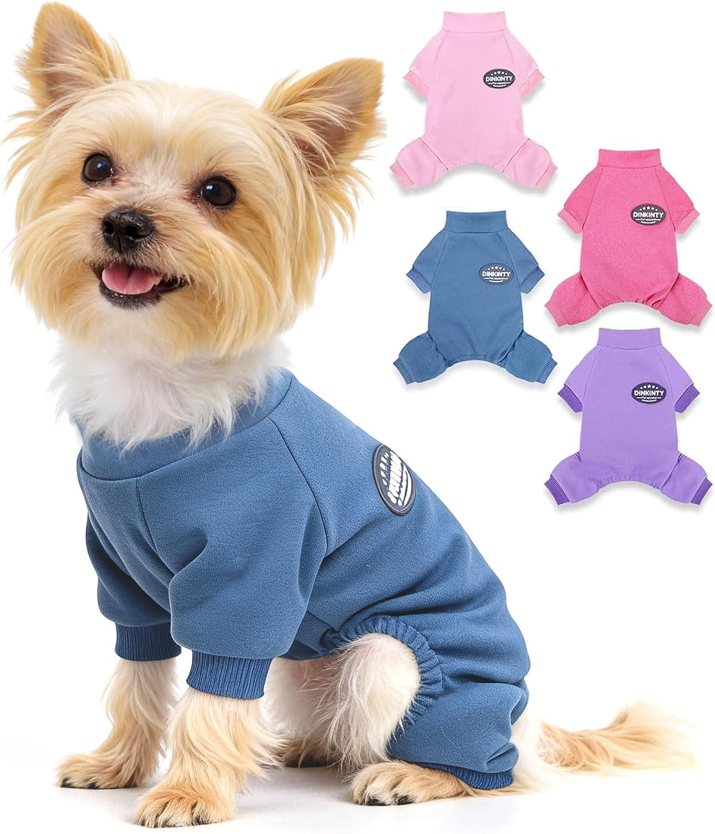 Dog Pajamas Dog Sweater for Small Dogs Girl Boy Winter Warm Soft Puppy Pjs Stretchy Jumpsuit Doggie Pet Clothes Outfits XXS~L (Purple, Small) - Image 9