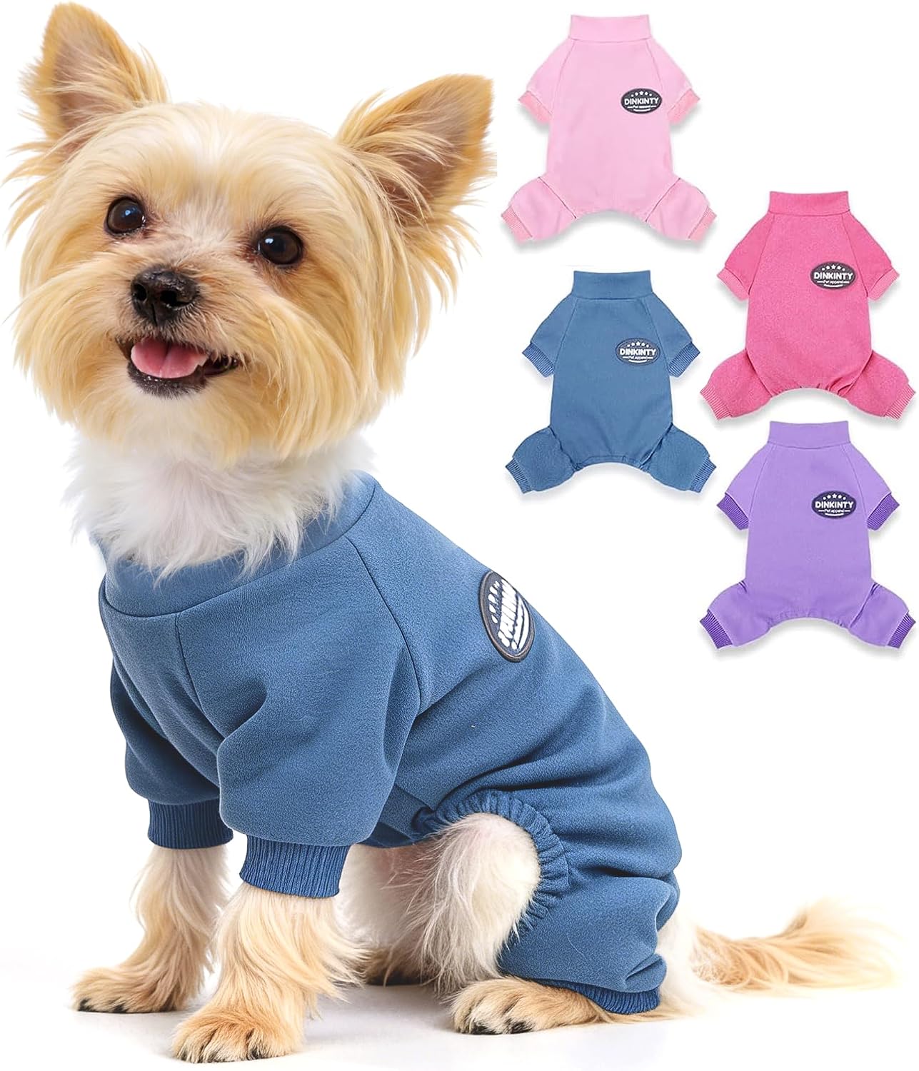 Dog Pajamas Dog Sweater for Small Dogs Girl Boy Winter Warm Soft Puppy Pjs Stretchy Jumpsuit Doggie Pet Clothes Outfits XXS~L (Purple, Small) - Image 9