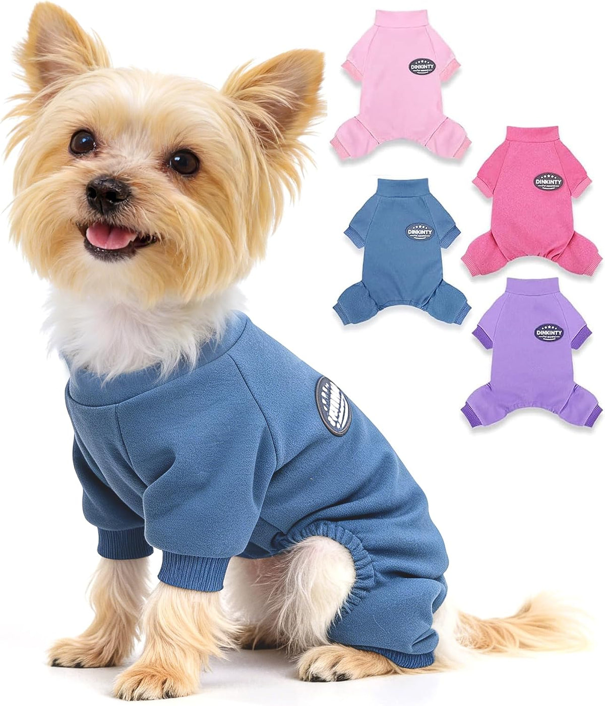 Dog Pajamas Dog Sweater for Small Dogs Girl Boy Winter Warm Soft Puppy Pjs Stretchy Jumpsuit Doggie Pet Clothes Outfits XXS~L (Purple, Small) - Image 9