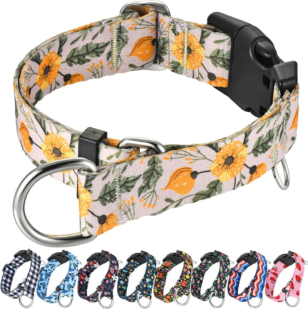 Martingale Collar for Dogs with Buckle Floral No Pull Training Dog Collars (Purple Floral, Medium) - Image 12