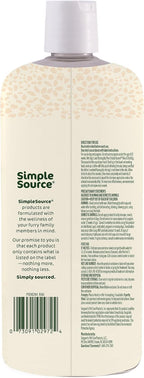 SimpleSource plant based dog shampoo label showing natural ingredients