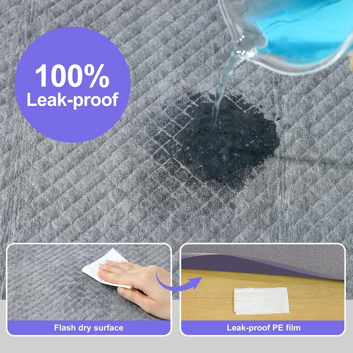 Gardner Pet super absorbent polymer cat pee pads close up view.