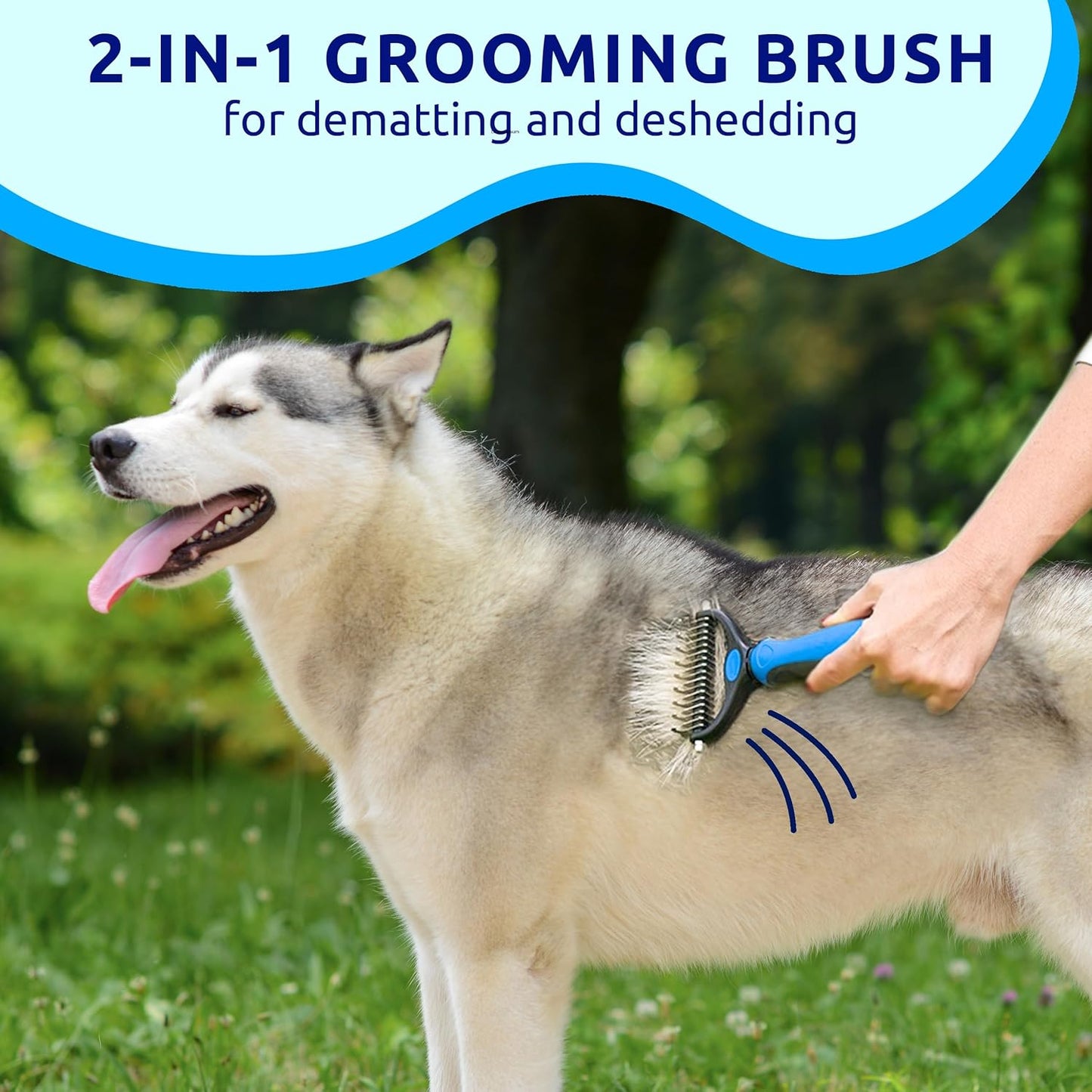 Pat Your Pet cat and dog grooming comb non slip blue handle