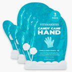 Vitamasques Candy Cane Moisturizing Hand Mask 3 Pack front view packaging