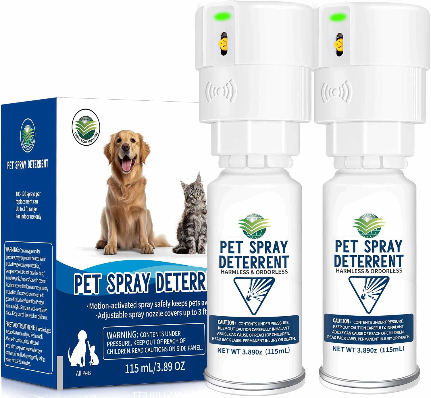Cat Spray Deterrent System [2 Pack] Automatic Cat Deterrent Spray, Motion Activated System for Cats & Dogs Odorless Pet Deterrent, Senses Pets Up to 3 Feet Away, Friendly & Safe Pet Deterrent Spray - Image 10