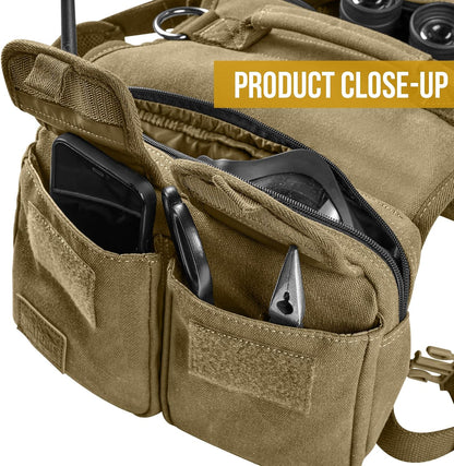 Adjustable straps and UTX-Duraflex quick release buckles on the OneTigris medium harness