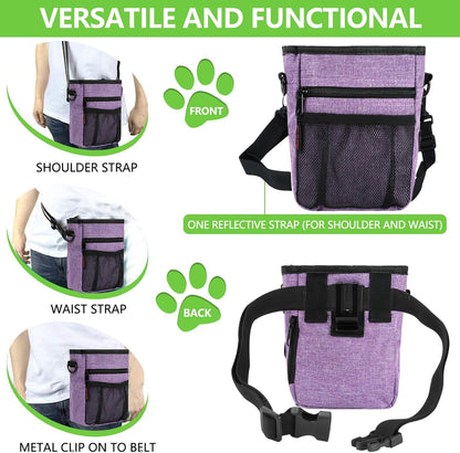 Kissleaf large dog treat pouch showing shoulder strap option