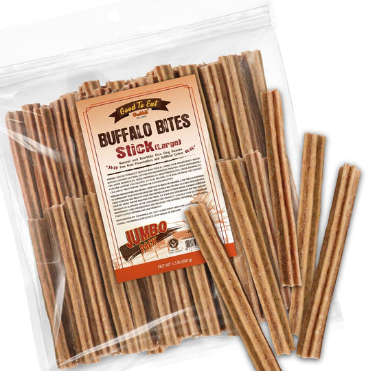 Gootoe natural buffalo dog treats large stick front view