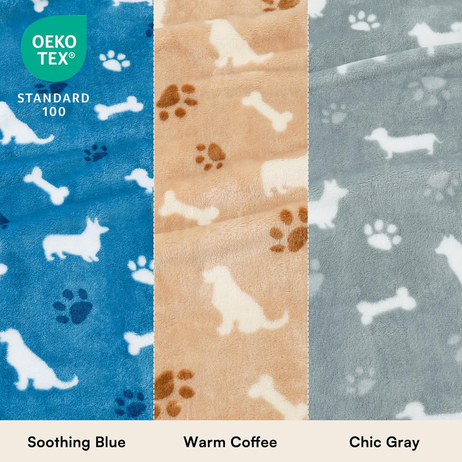 Luciphia soft fleece puppy blanket close up details of the premium coral velvet fabric textures
