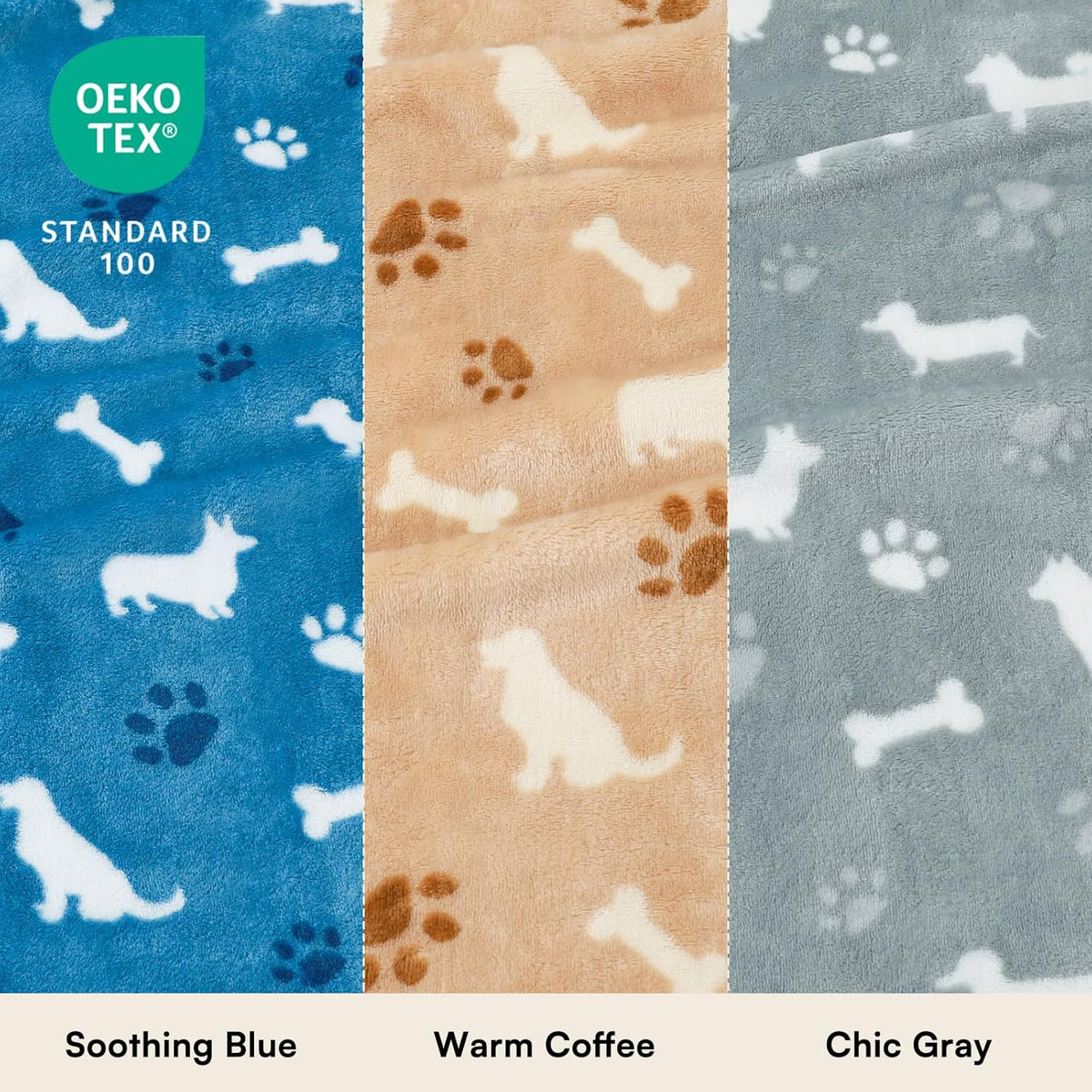 Luciphia soft fleece puppy blanket close up details of the premium coral velvet fabric textures
