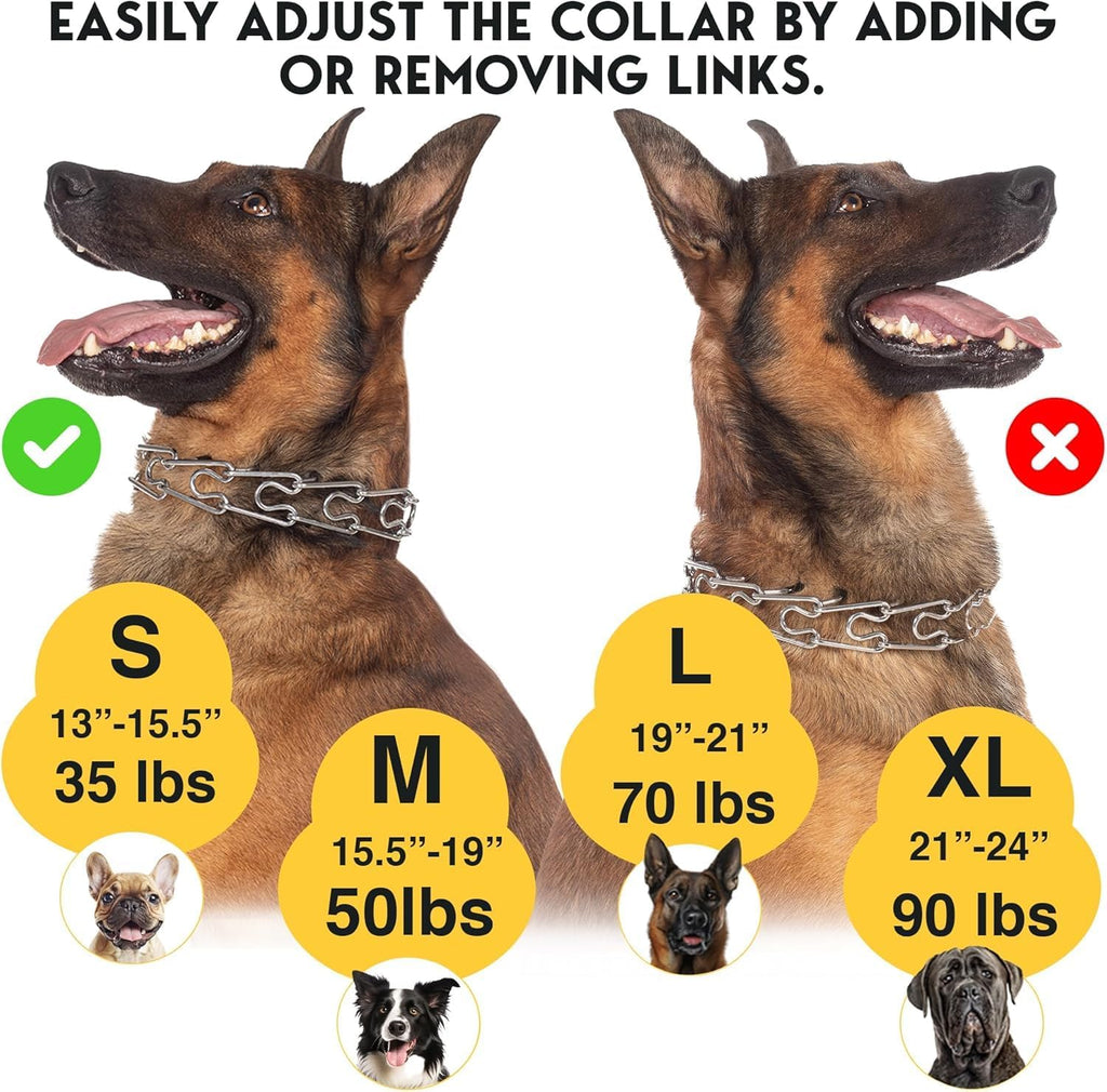 PetJett professional grade prong collar packaging displaying included mobile training guide instructions