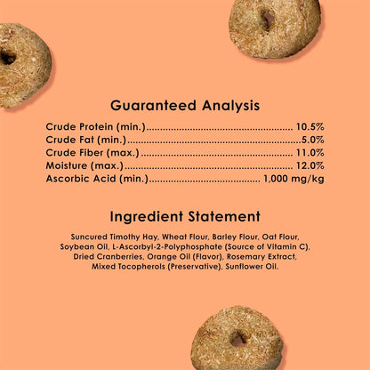 Kaytee daily vitamin c supplement treats showing feeding instructions for small rodents.