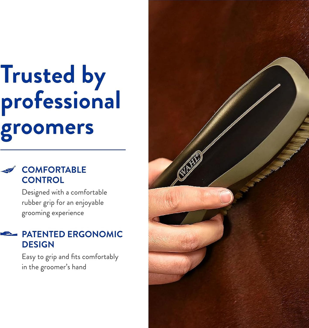Wahl equine brush in hand showing comfortable hold