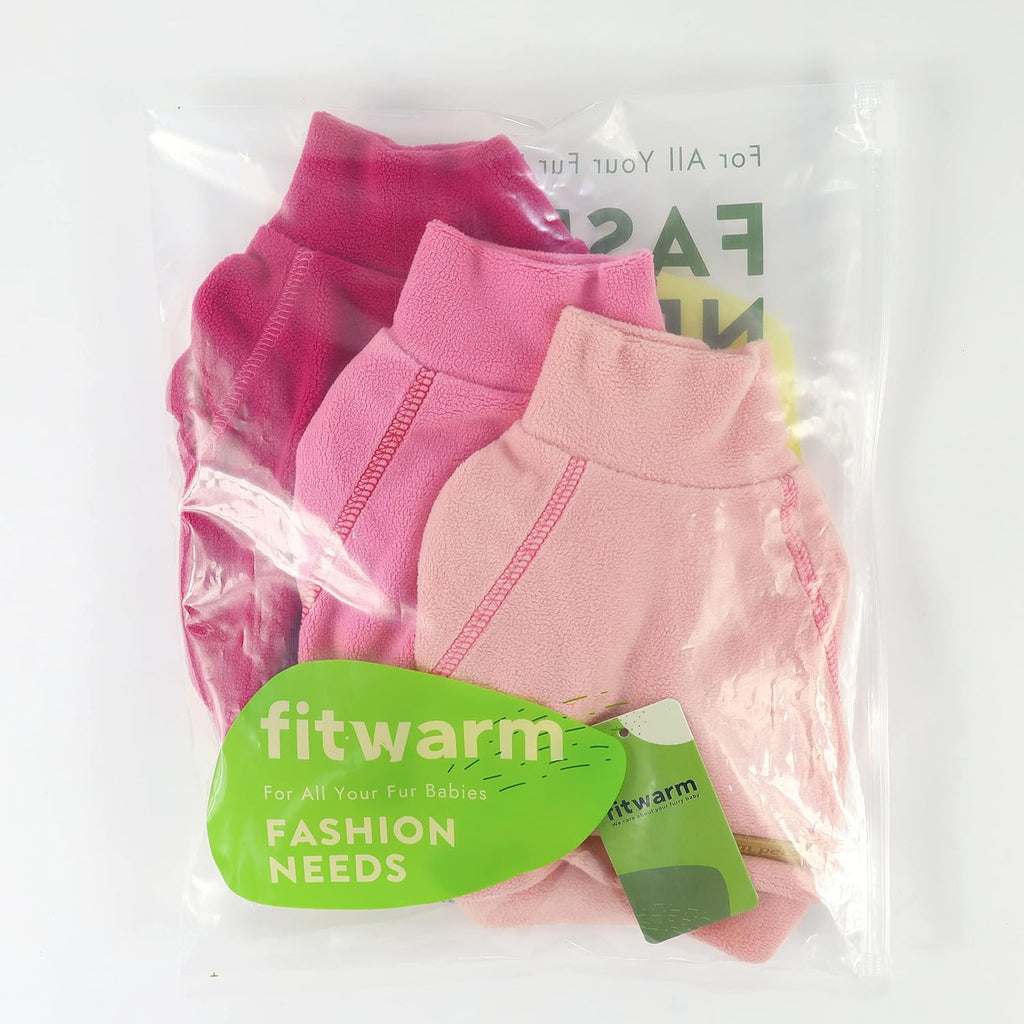 Fitwarm 3 Pack Classic Fleece Sweatshirt for Small Dogs and Cats, Pullover Jumper in Pink, Rose and Baby Pink - Image 9