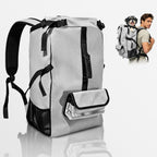 Folded state of the ZIPOWEY premium dog backpack illustrating its space-saving and easy-to-clean travel design.