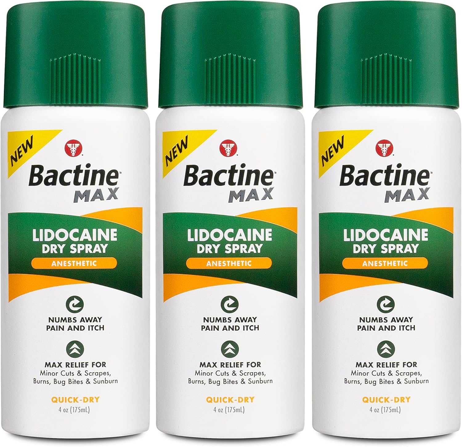 Bactine MAX Dry Spray 4 percent lidocaine front view for pain relief
