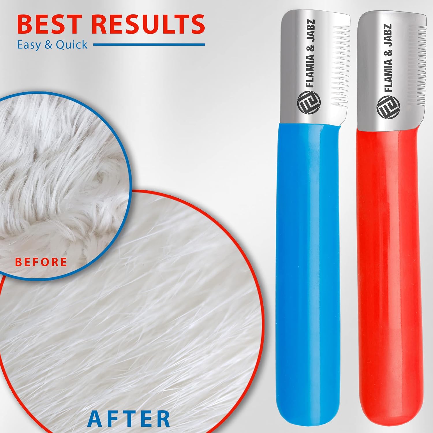 Ergonomic dead hair remover tools for professional dog show preparation
