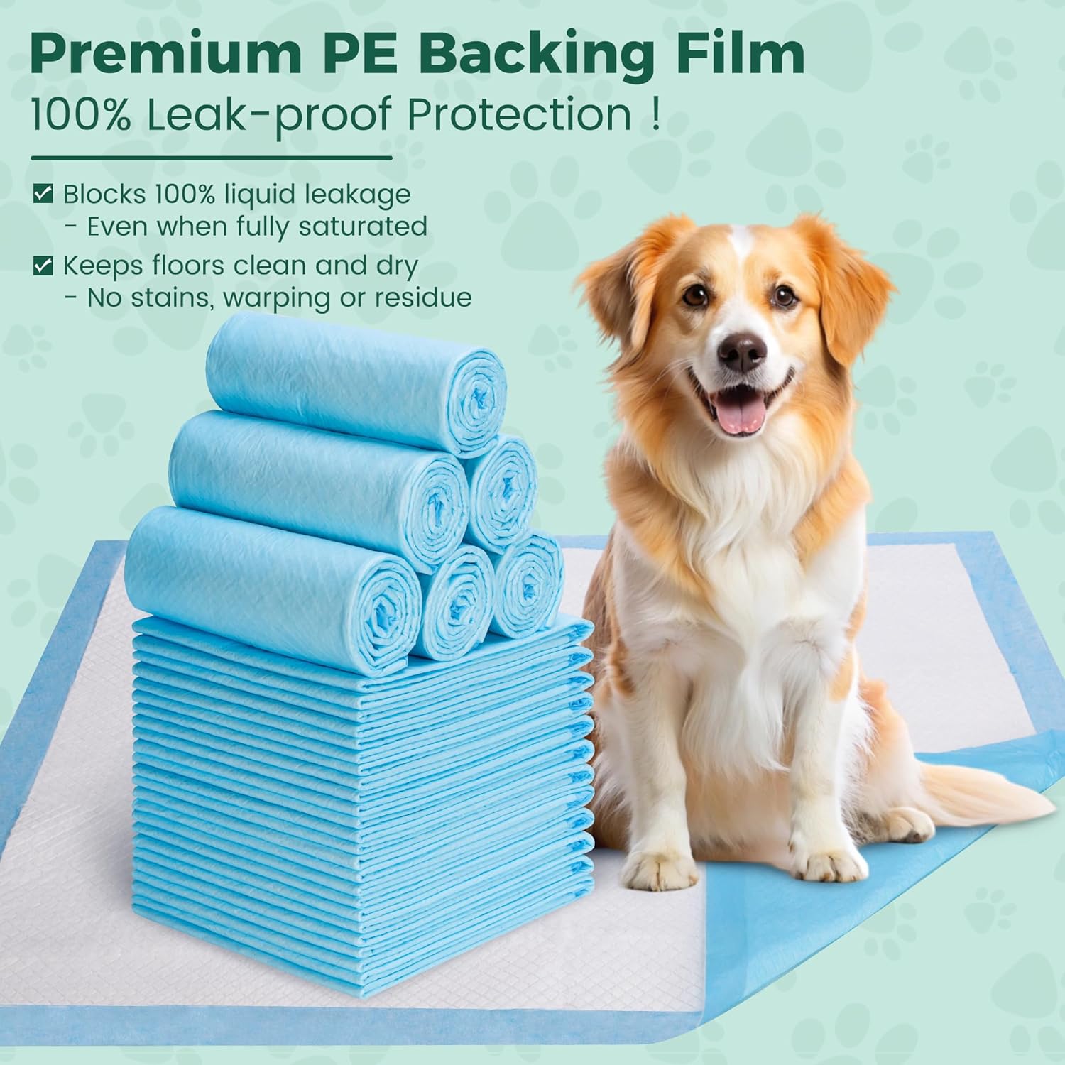 Extra large twenty eight by thirty four inch dog potty sheets size comparison