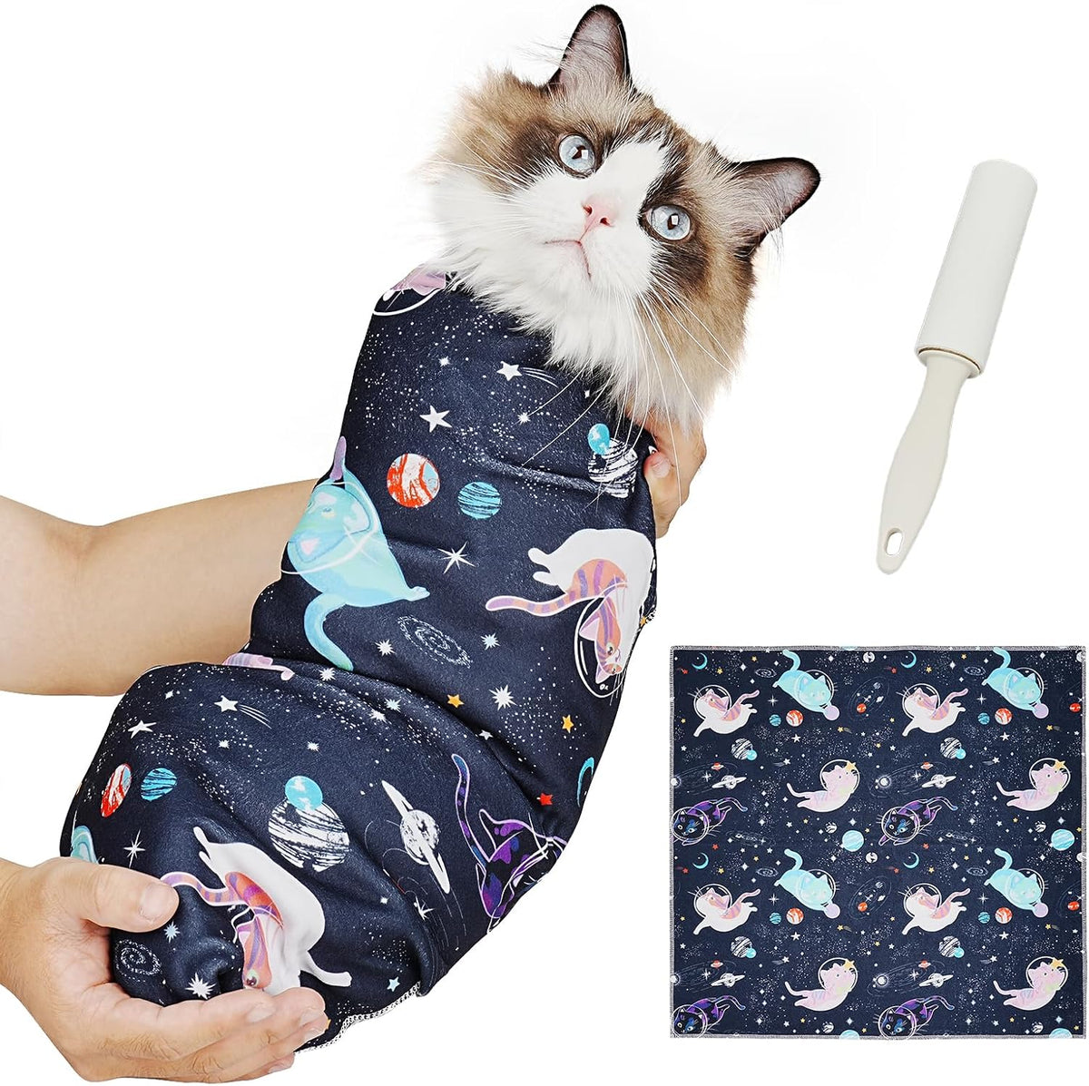 Supet Cat Grooming Wrap for Cutting Nails, 2026 Self-Adherent Cat Wrap, Anti-Escape Calming Cat Swaddle Wrap for Medicine, Nail Clipping, Teeth Brushing, Ear Cleaning - Image 9