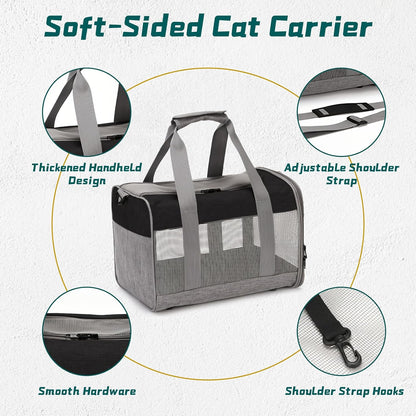 PINVNBY Bunny Carrier for Travel Camping Outdoor, Small Pet Carrier, Guinea Pig Carrier, Breathable Pet Portable Hand Bag for Hamster Rabbit Guinea PigBlack & Gray - Image 4