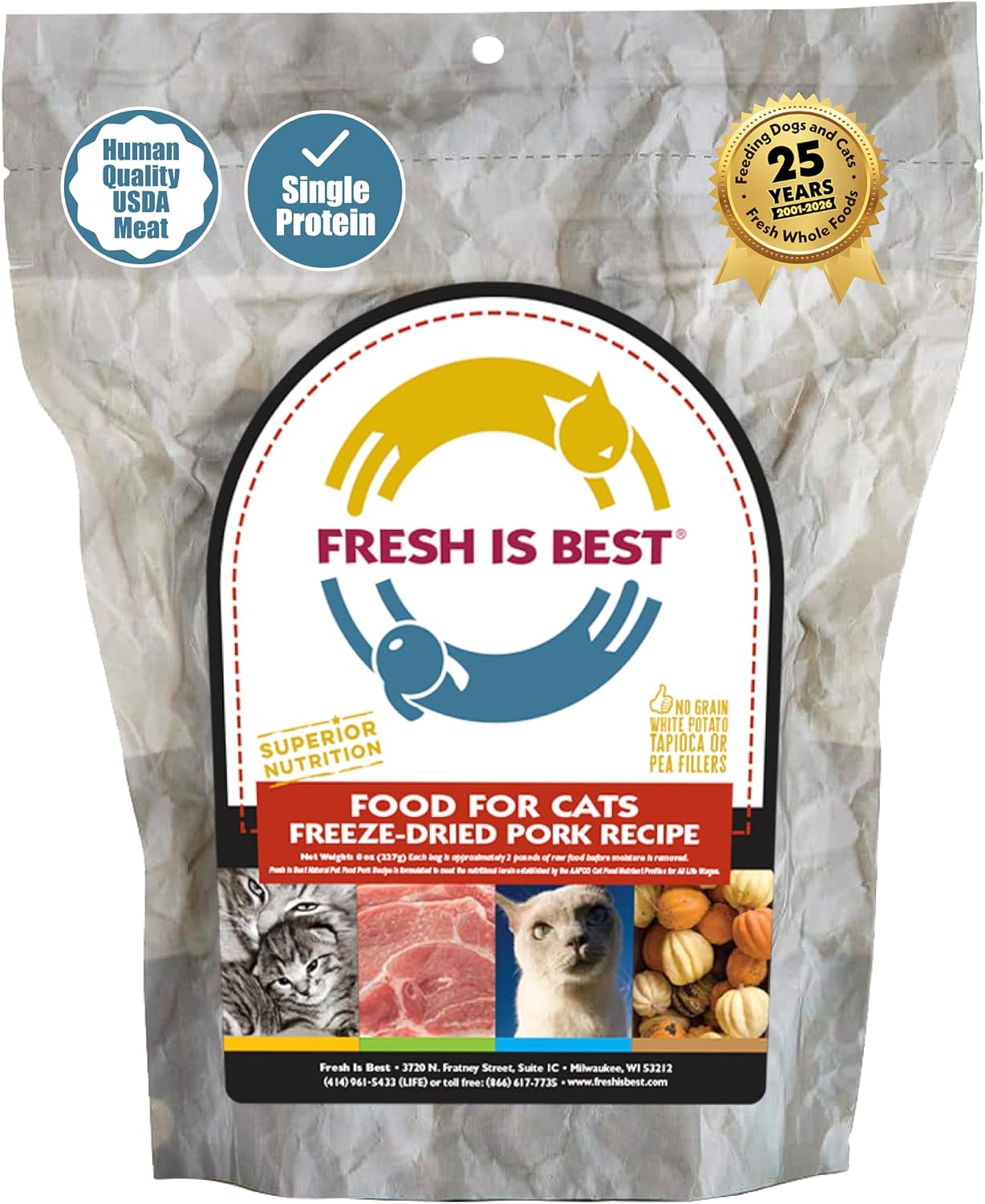 Fresh Is Best Chicken Freeze Dried Cat Food - Raw Cat Food for Kittens & Adult Felines - High-Protein Freeze Dried Raw Chicken in Resealable Zipper Bag - Made in the USA - 8 oz - Image 15