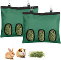2 Pcs Rabbit Hay Feeder,Guinea Pig Hay Feeder,13x10.8 Inch Guinea Pig Bag,Small Animal Feeding Bag for Rabbits, Hamsters, Hedgehogs(3 Holes,Green) - Image 1