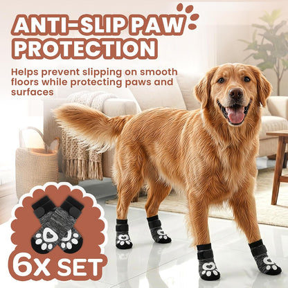 6 pack of Bixie dog socks for paw protection