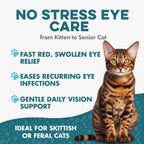 BestLife4Pets cat vision support package display highlighting relief for conjunctivitis and swelling.