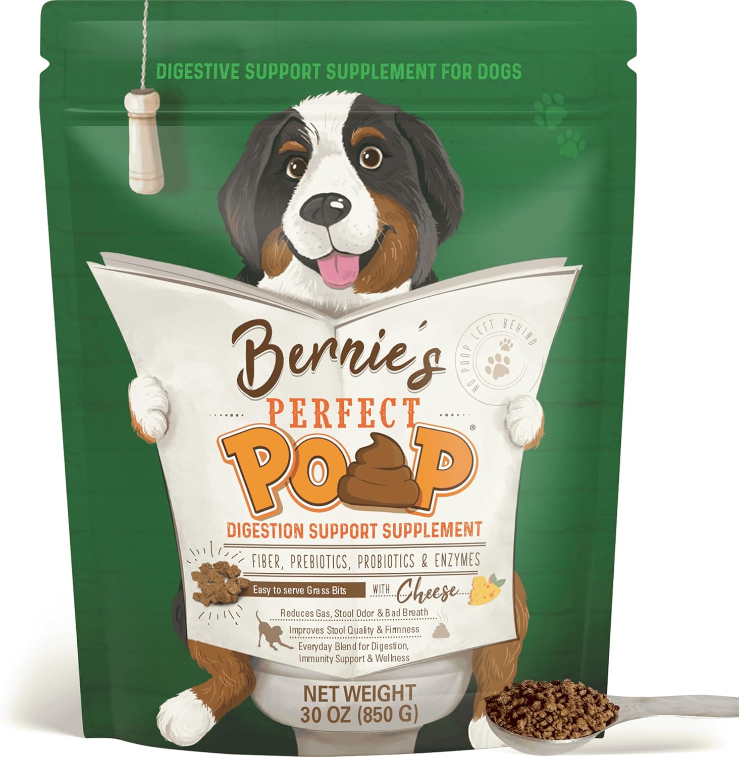 Perfect Poop Digestion & General Health Supplement for Dogs: Fiber, Prebiotics, Probiotics & Enzymes Relieve Digestive Conditions, Optimize Stool, and Improve Health (Cheddar Cheese, 12.8 oz) - Image 10