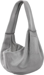 Dog Carrier Sling - Reversible Puppy Carrier Purse with Storage Pocket, Hand-Free Dog Sling Carrier for Carry Small Dogs and Cats, Travel Safety Harness, Dog and Cat Harness (Gray) - Image 10