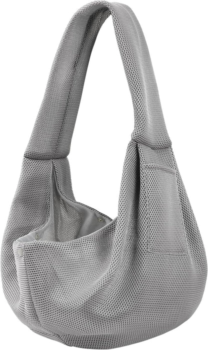 Dog Carrier Sling - Reversible Puppy Carrier Purse with Storage Pocket, Hand-Free Dog Sling Carrier for Carry Small Dogs and Cats, Travel Safety Harness, Dog and Cat Harness (Gray) - Image 10