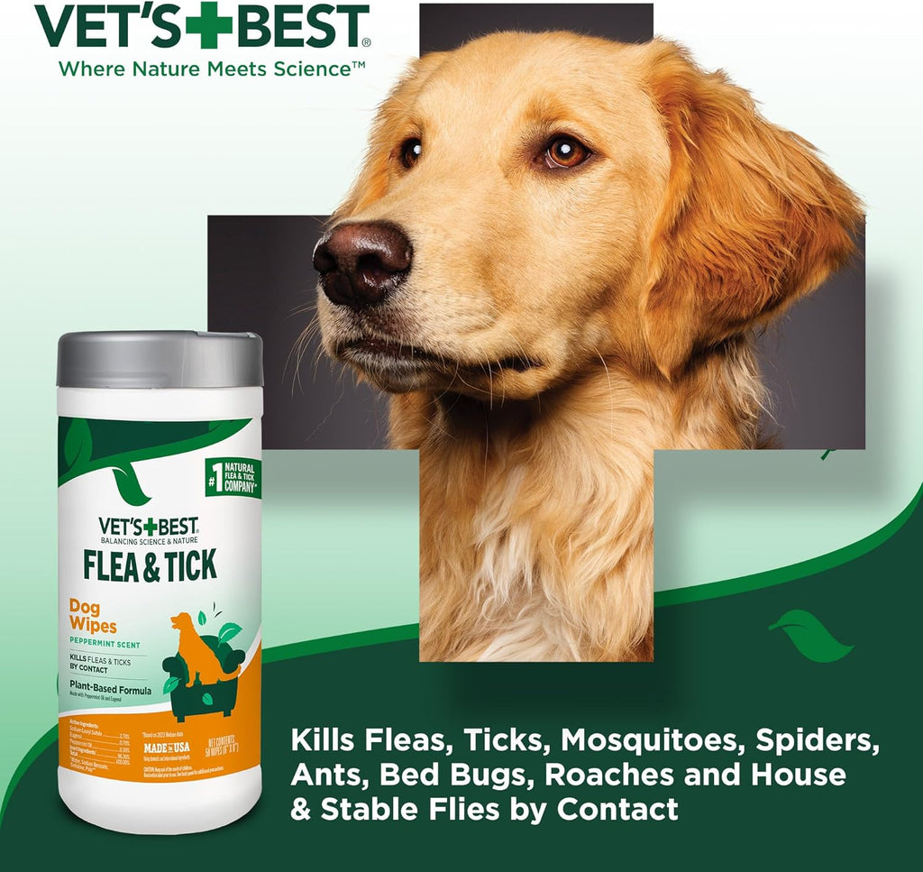 Back of Vet's Best pet wipes showing active ingredients