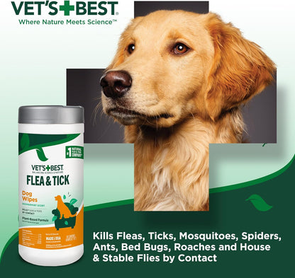 Back of Vet's Best pet wipes showing active ingredients
