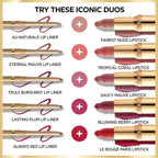 Deep wine shade lipstick swatch on a variety of beautiful skin tones