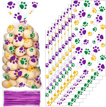 Blulu 100 Pieces Dog Treat Bags Puppy Party Favor Pet Paw Cone Cellophane Bags Candy Heat SealableDog Paw Gift with 100 Pieces Silver Twist Ties for Pet Cat Treat Party Favor(Black) - Image 15